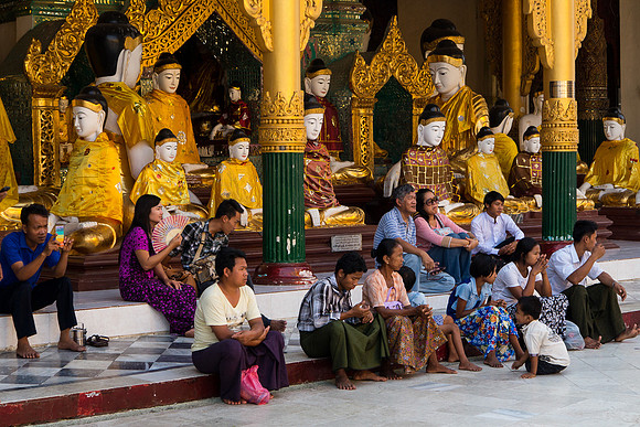 Faces Shwedagon Pagoda Yangon