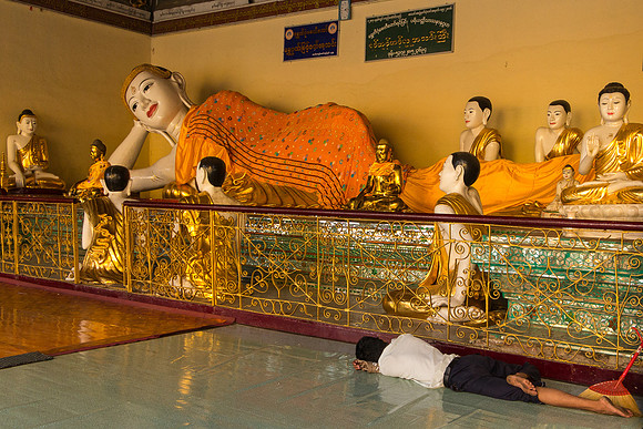 Reclining Buddha Shwedagon Pagoda Yangon