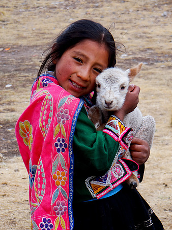 Girl with Llama La Raya Peru